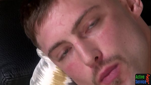 Hunky Inked Soldier Oils His Cock for an Explosive Finish