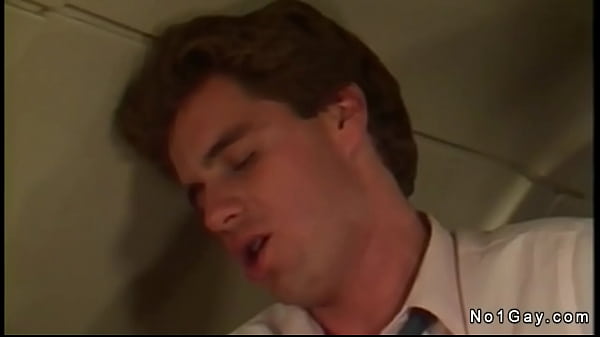 Interracial gay threesome in airplane