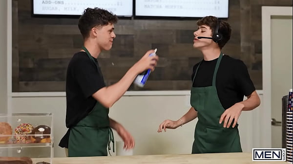 Joey Mills Rides Brogan Hard Until He Cums Then Takes Cream In His Mouth