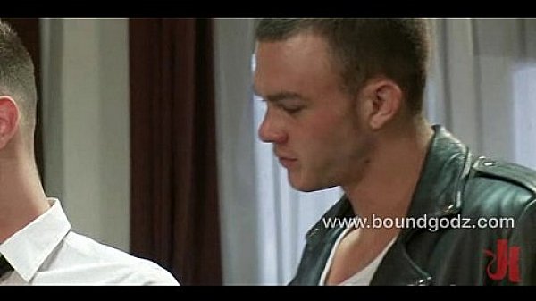 Troy endures a hard bondage fuck