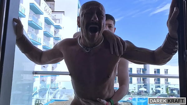 Daddy Fucks His Boy Raw on the Balcony for Everyone to See