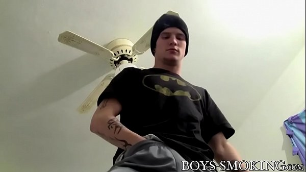 Inked Emo Twink Smoking & Jerking Off Solo