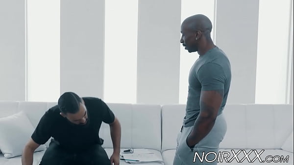 Muscular Black Gay Ass Destroys Hunky Bearded White Stud Bareback
