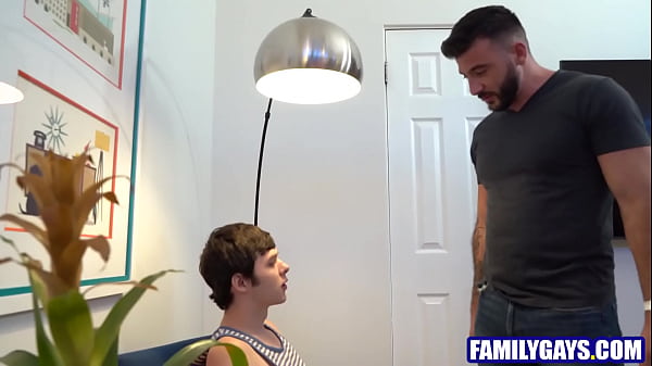 Stepson examining stepdad’s cock