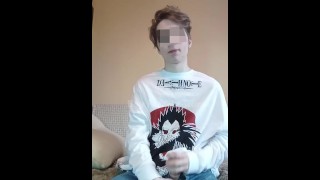 boy swallows cum from a used condom