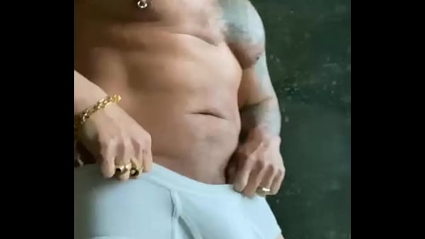 Muscle latino gay VIKTOR ROM jerking off in white briefs