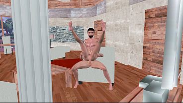 Animated 3d Gay – Man Fucking Another Man in Spoon Position on Floor