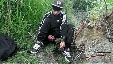 Cute Asian Gay Twink in a Black-and-white Adidas Tracksuit and Campus