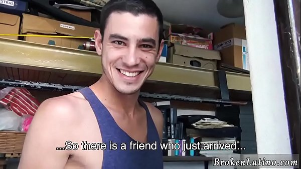 Banana Guide Latino and Long Haired Male Gay Star with That Off
