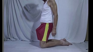 Dirty Gay Pig Servenaked Appear Dressed at the Party, Striptease and
